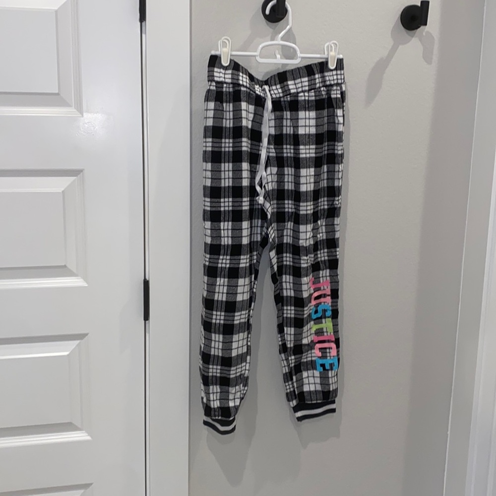 EUC Girls Justice Brand Size 14 16 Teen Tween Sleep Plaid Pajama Active Pants